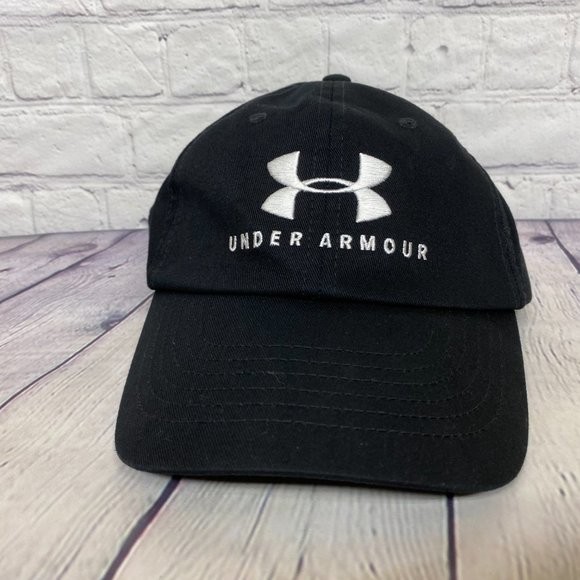 UNDER ARMOUR UA Dad Hat Women's Cap Strap Back Black OSFA Stretch Embroidered - Picture 5 of 12
